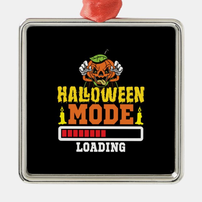 Halloween Mode Loading Birthday Metal Ornament (Front)