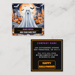 Halloween Modern Pumpkin Autumn Collection Square Business Card