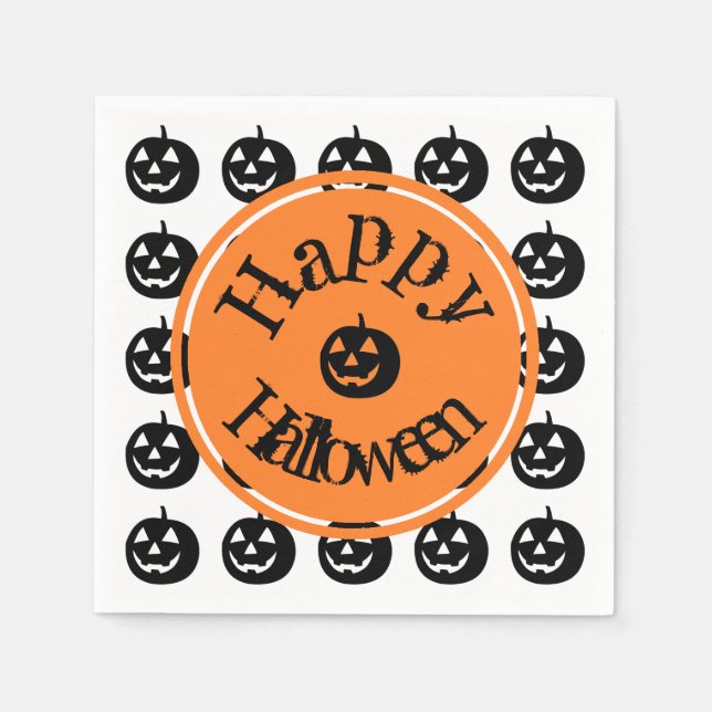 Halloween Modern Pumpkin Napkins (Front)