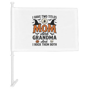 Halloween Mom Grandma Vintage Witch Shirt Design_1 Car Flag