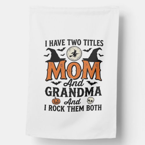 Halloween Mom Grandma Vintage Witch Shirt Design_1 House Flag