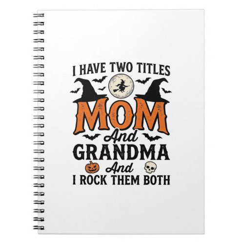Halloween Mom Grandma Vintage Witch Shirt Design_1 Notebook