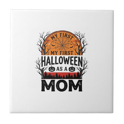 Halloween Mom My First Spooky Vintage_1 Ceramic Tile