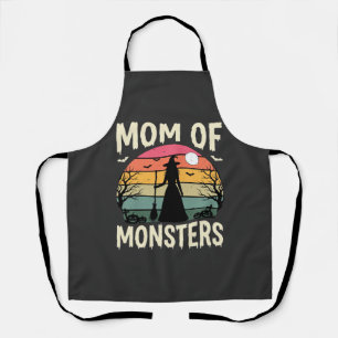 Halloween Mom Of Monsters Witch Sunset Apron