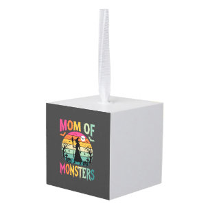 Halloween Mom of Monsters Witch Sunset Cube Ornament