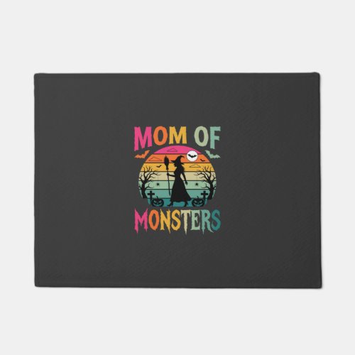 Halloween Mom of Monsters Witch Sunset Doormat