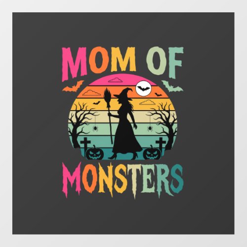Halloween Mom of Monsters Witch Sunset Floor Decals