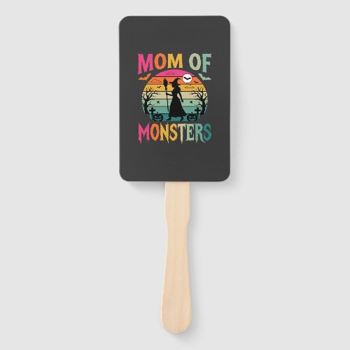 Halloween Mom of Monsters Witch Sunset Hand Fan