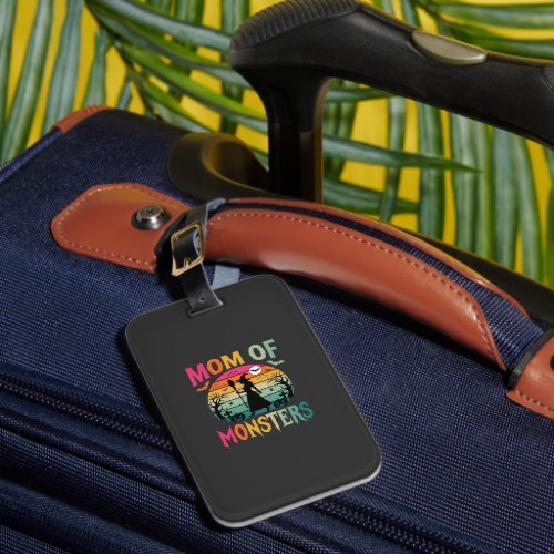 Halloween Mom of Monsters Witch Sunset Luggage Tag