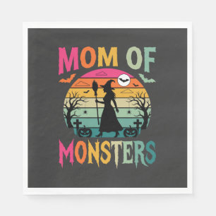 Halloween Mom of Monsters Witch Sunset Napkins
