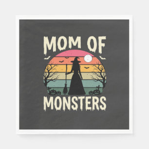 Halloween Mom Of Monsters Witch Sunset Napkins