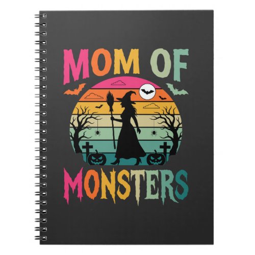 Halloween Mom of Monsters Witch Sunset Notebook