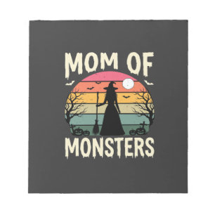 Halloween Mom Of Monsters Witch Sunset Notepad