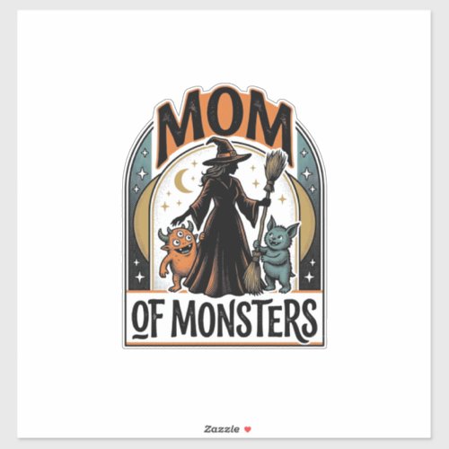 Halloween Mom Shirt Spooky Monster Family Design_1 Sticker