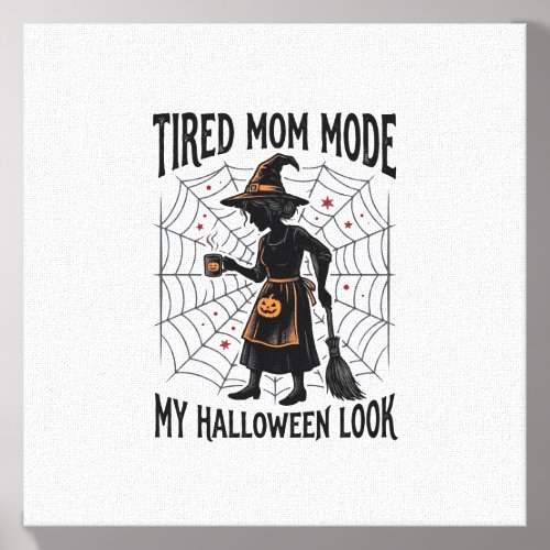Halloween Mom Shirt Tired Costume Vintage Graphic_ Canvas Photo Tile