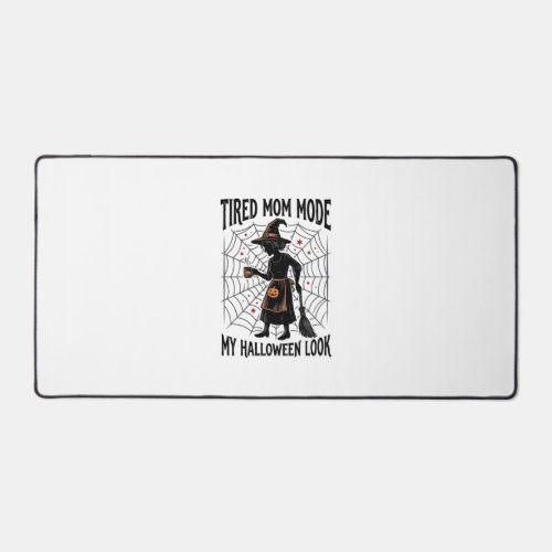 Halloween Mom Shirt Tired Costume Vintage Graphic_ Desk Mat