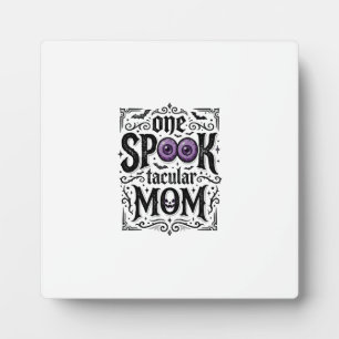 Halloween Mom Spooky Vintage Engraving Shirt Desig Plaque
