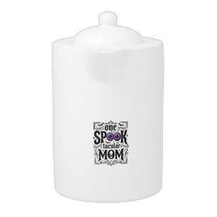 Halloween Mom Spooky Vintage Engraving Shirt Desig Teapot
