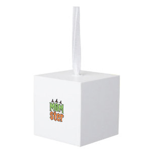Halloween Momster Vintage Mom Shirt Design_1 Cube Ornament