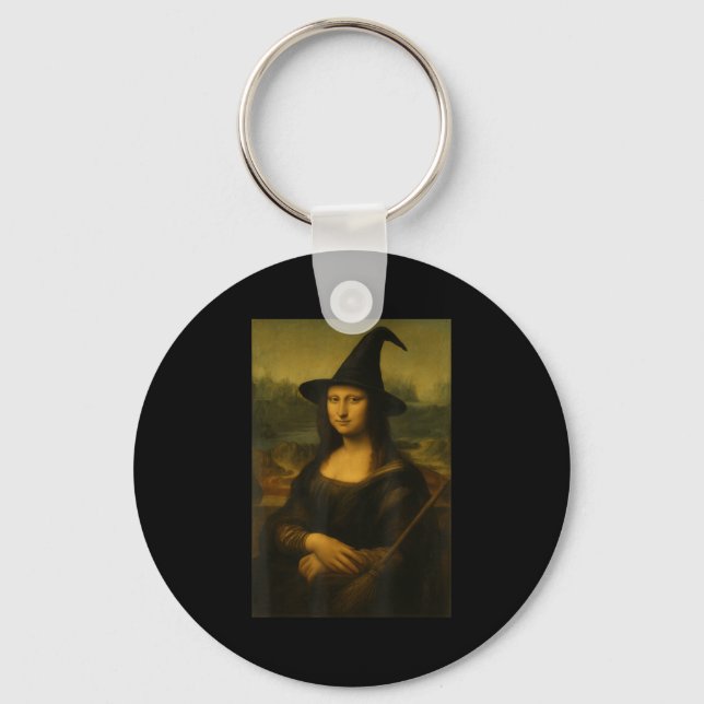 Halloween Mona Lisa Witch  Keychain (Front)