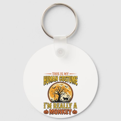 Halloween Monkey Costume Vintage Shirt Design_1 Keychain
