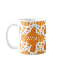 Halloween Monogram Pumpkin Coffee Mug