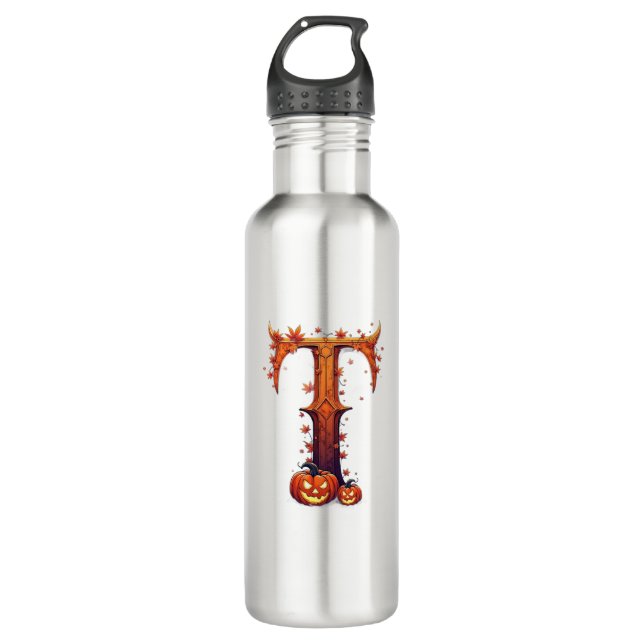 Halloween MonogramT Stainless Steel Water Bottle (Front)