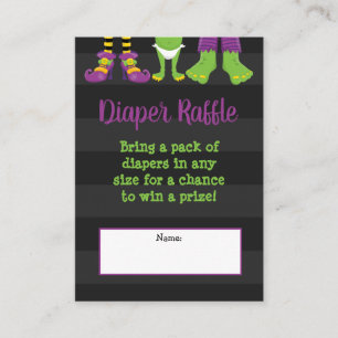 Halloween Monster Baby Shower Diaper Raffle Enclosure Card