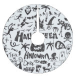 Halloween Monster Doodles Fun Brushed Polyester Tree Skirt