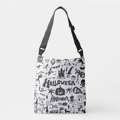 Halloween Monster Doodles Fun Crossbody Bag
