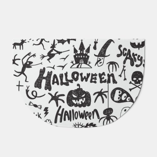 Halloween Monster Doodles Fun Doormat