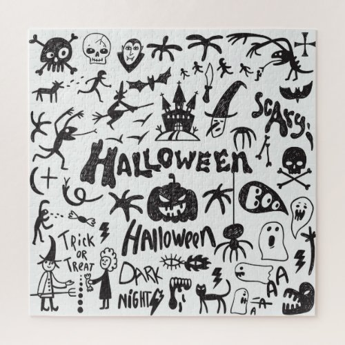 Halloween Monster Doodles Fun Jigsaw Puzzle