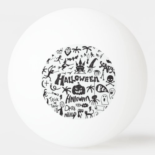 Halloween Monster Doodles Fun Ping Pong Ball