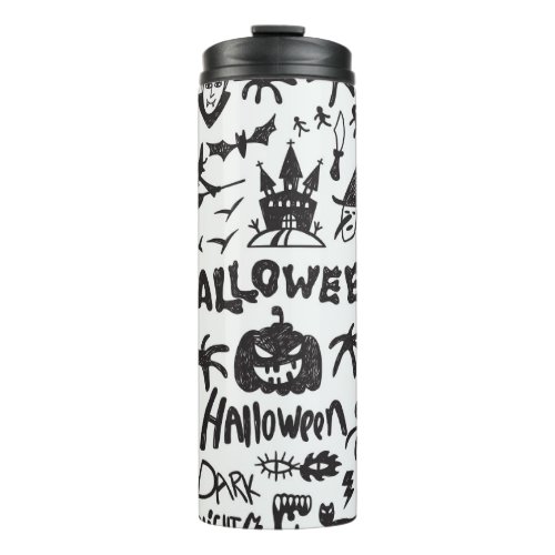 Halloween Monster Doodles Fun Thermal Tumbler