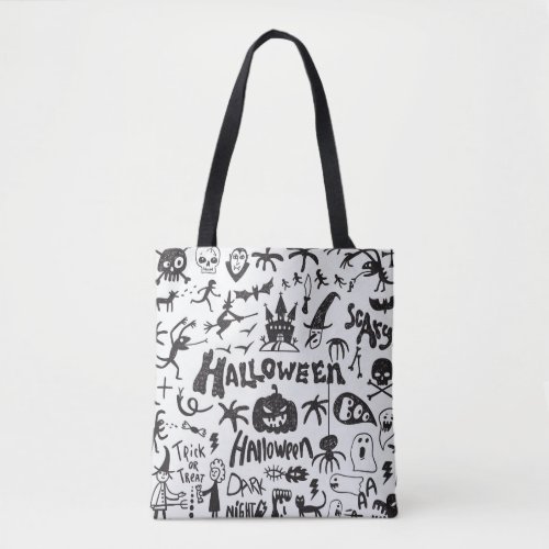 Halloween Monster Doodles Fun Tote Bag