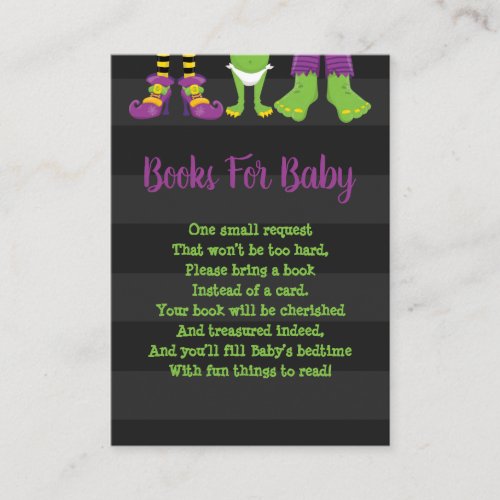 Halloween Monster Feet Books For Baby Enclosure Card