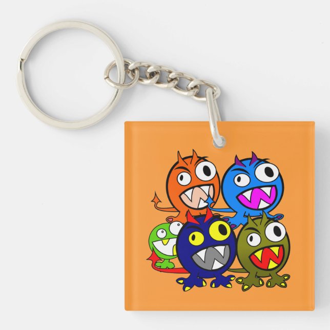 Halloween Monster Friends Keychain (Front)