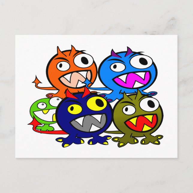Halloween Monster Friends Postcard (Front)