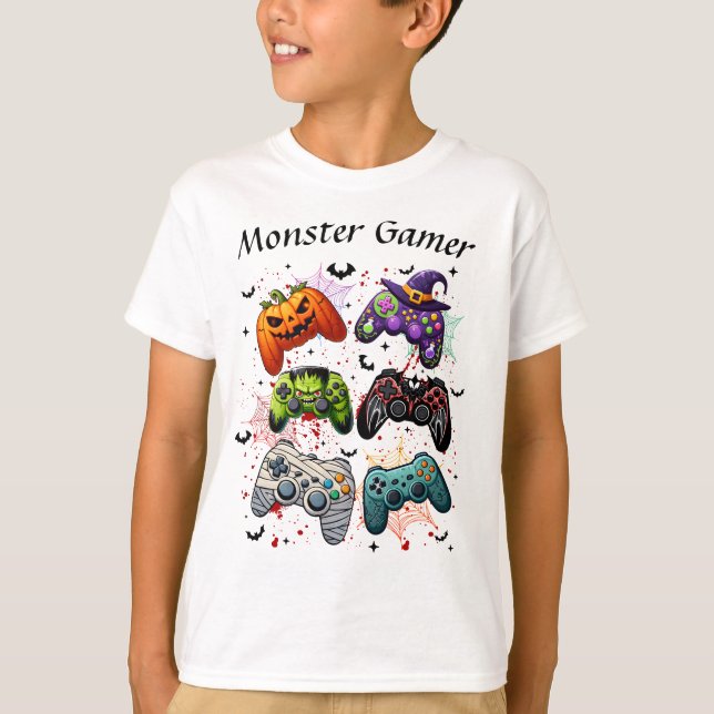 Halloween Monster Gamer  T-Shirt (Front)