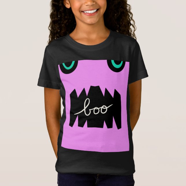 Halloween Monster Huge Teeth Boo T-Shirt (Front)