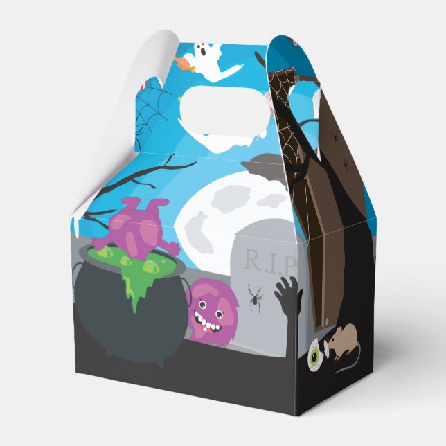 Halloween Monster Kids Halloween Party Favor Boxes (Back Side)