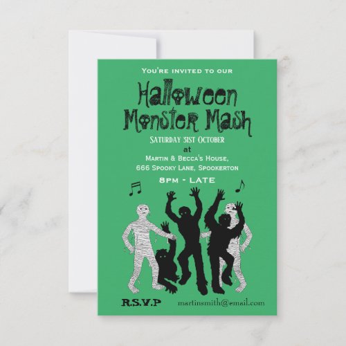 Halloween Monster Mash Dance Party Invitation