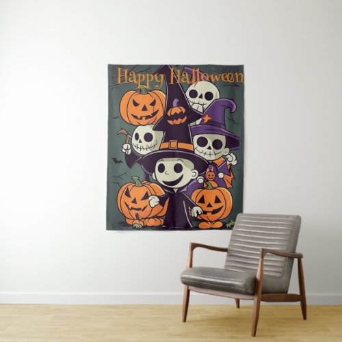 Halloween Monster Mash Halloween Party Decor Tapestry