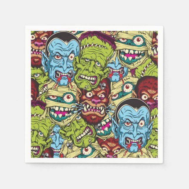 Halloween Monster Mash Napkins (Front)