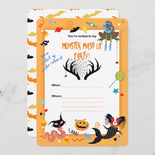 Halloween Monster Mash Up Party Invitations