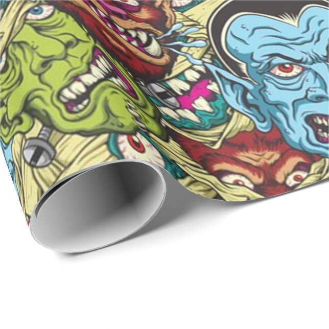 Halloween Monster Mash Wrapping Paper (Roll Corner)