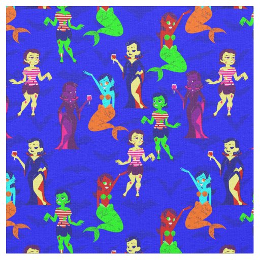 halloween monster mermaid vampire zombie girls fabric