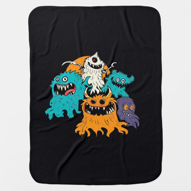 Halloween/Monster/October/Fall  Baby Blanket (Front)