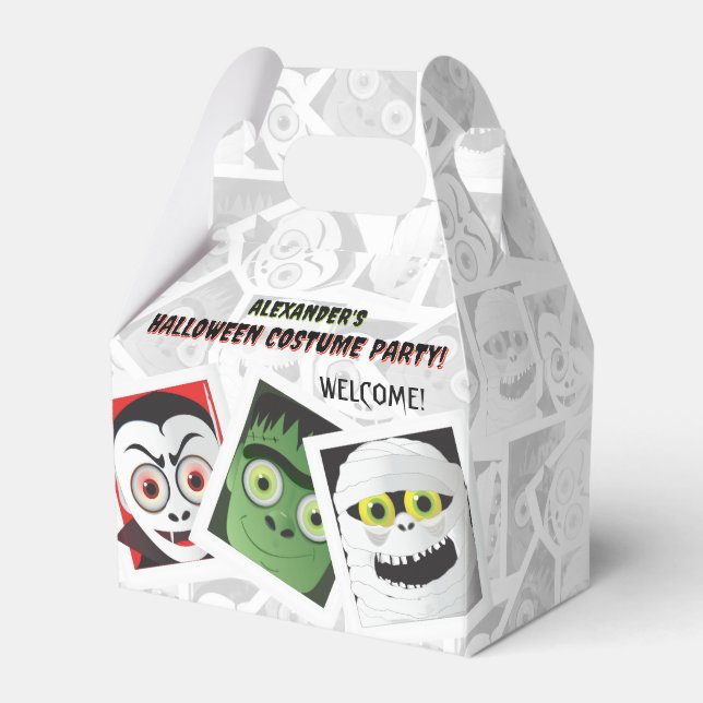 Halloween Monster Photos Favor Boxes (Front Side)