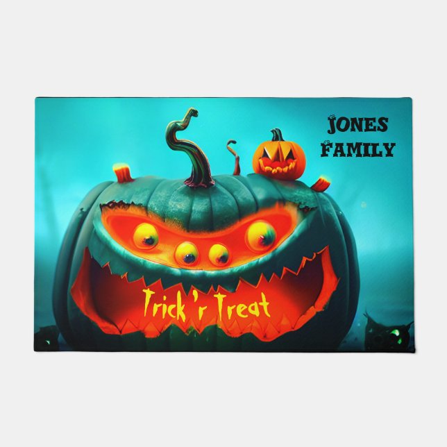 Halloween Monster Pumpkin Doormat (Front)
